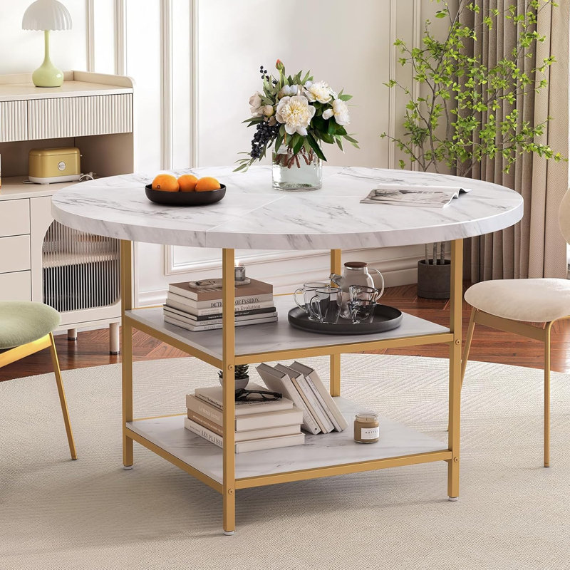 Round table with shelf discount